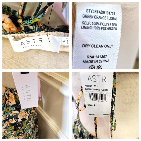 ASTR The Label Green Orange Floral Cut-Out Sundress,Large,NWT - Picture 16 of 16